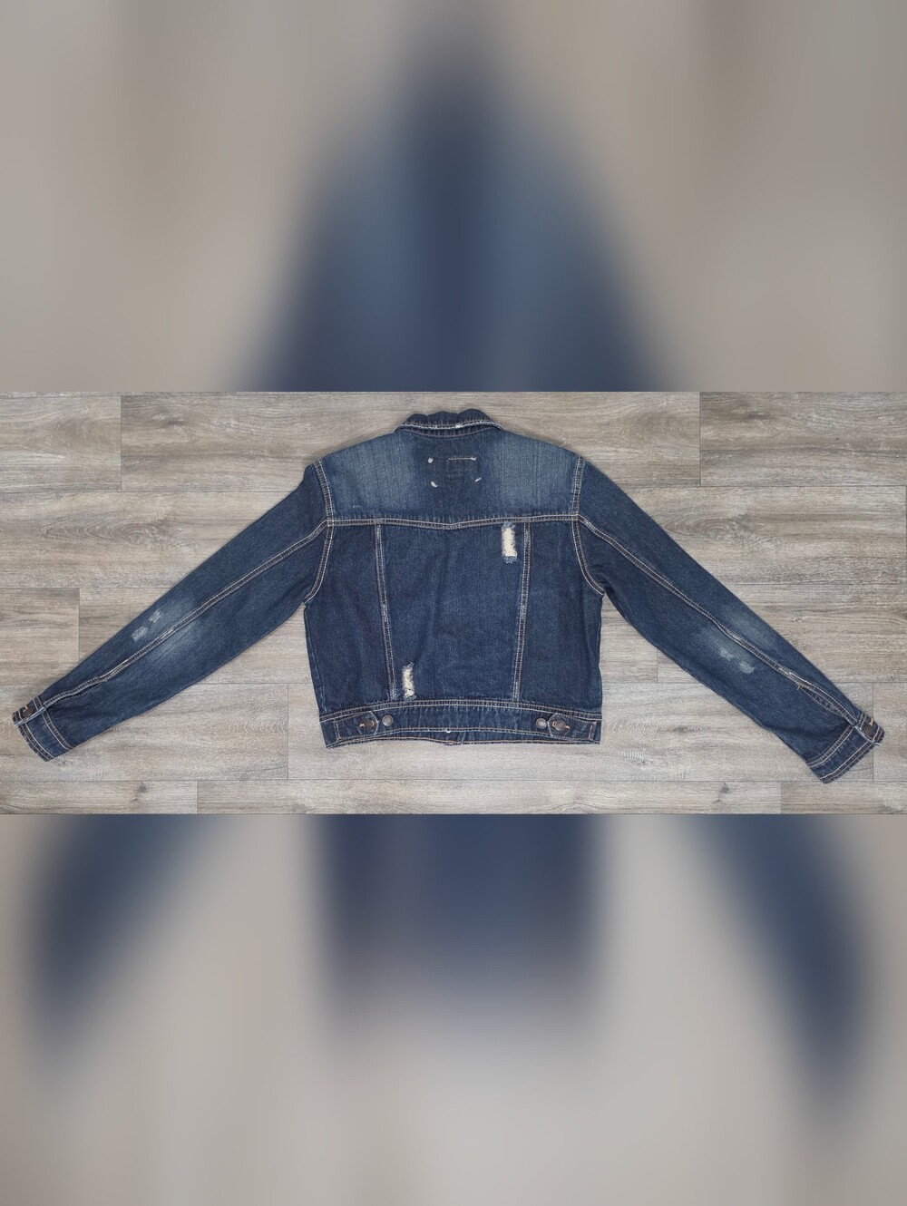 Rue21 Dark Indigo Distressed Denim Jacket - Size XL - Picture 3 of 3